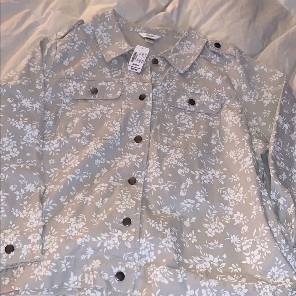 CJ Banks Floral Jean Jacket